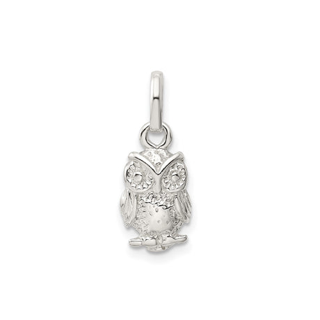 Sterling Silver Owl Pendant, Nature-Inspired Animal Charm Symbolizing Wisdom and Intuition