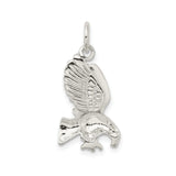 Sterling Silver Eagle Pendant with Outstretched Wings, Symbol of Freedom and Strength