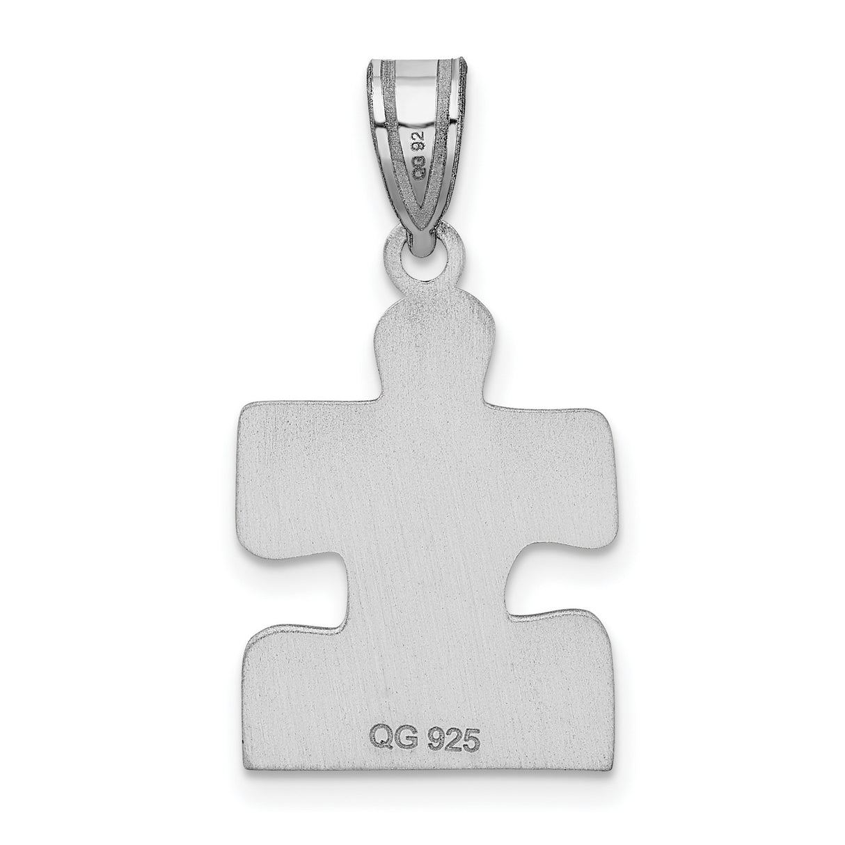 Sterling Silver Autism Puzzle Pendant with Colorful Enamel Segments