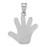 Sterling Silver Hand-Shaped Pendant with Colorful Enamel and Red Heart Center