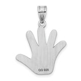 Sterling Silver Hand Shaped Pendant with Colorful Enamel Fingers and Smiling Face