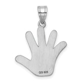 Sterling Silver Hand Pendant with Rainbow Enamel Fingers and Smiley Face Charm