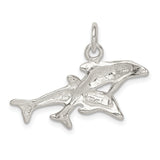 Dolphins Charm Pendant in Real 925 Sterling Silver