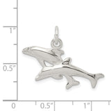 Dolphins Charm Pendant in Real 925 Sterling Silver