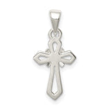 Sterling Silver Cross Pendant with Beveled Geometric Design and Mirror Finish