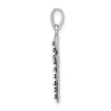Sterling Silver Cross Pendant with Oxidized Finish, Gothic Vintage Religious Design for Men and Women