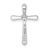 Sterling Silver Cross Pendant with Cubic Zirconia, Mirror Finish, Modern Faith Design