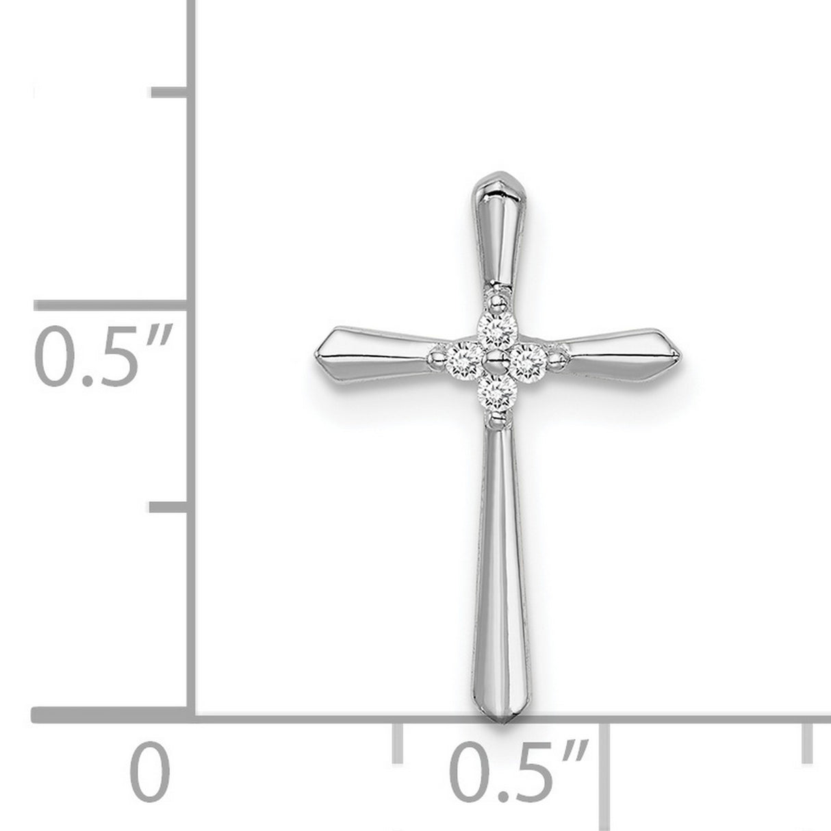 Sterling Silver Cross Pendant with Cubic Zirconia, Mirror Finish, Modern Faith Design