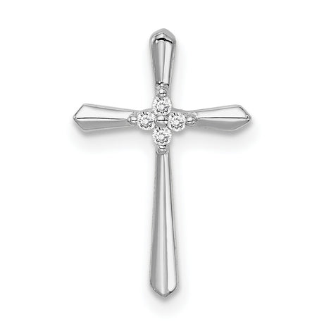 Sterling Silver Cross Pendant with Cubic Zirconia, Mirror Finish, Modern Faith Design