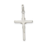 Sterling Silver Crucifix Cross Pendant with Rounded Edges and Polished Finish for Men and Women