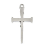 Sterling Silver Crucifix Cross Pendant with High Relief Jesus and Textured Finish