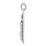 Sterling Silver Crucifix Cross Pendant with Glossy Enamel and INRI Inscription