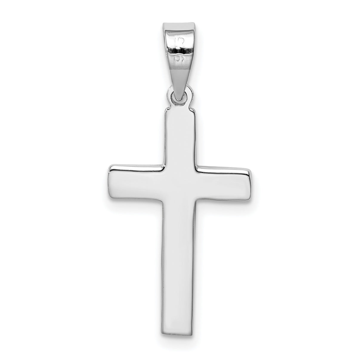 Sterling Silver Crucifix Cross Pendant with Textured Jesus Detail, Polished Finish, Religious Charm
