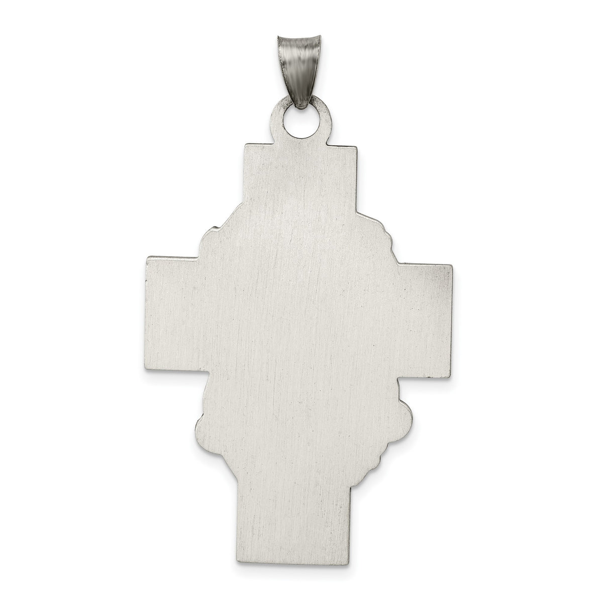 Sterling Silver Antiqued Cross Pendant with High Relief Jesus and Lattice Design