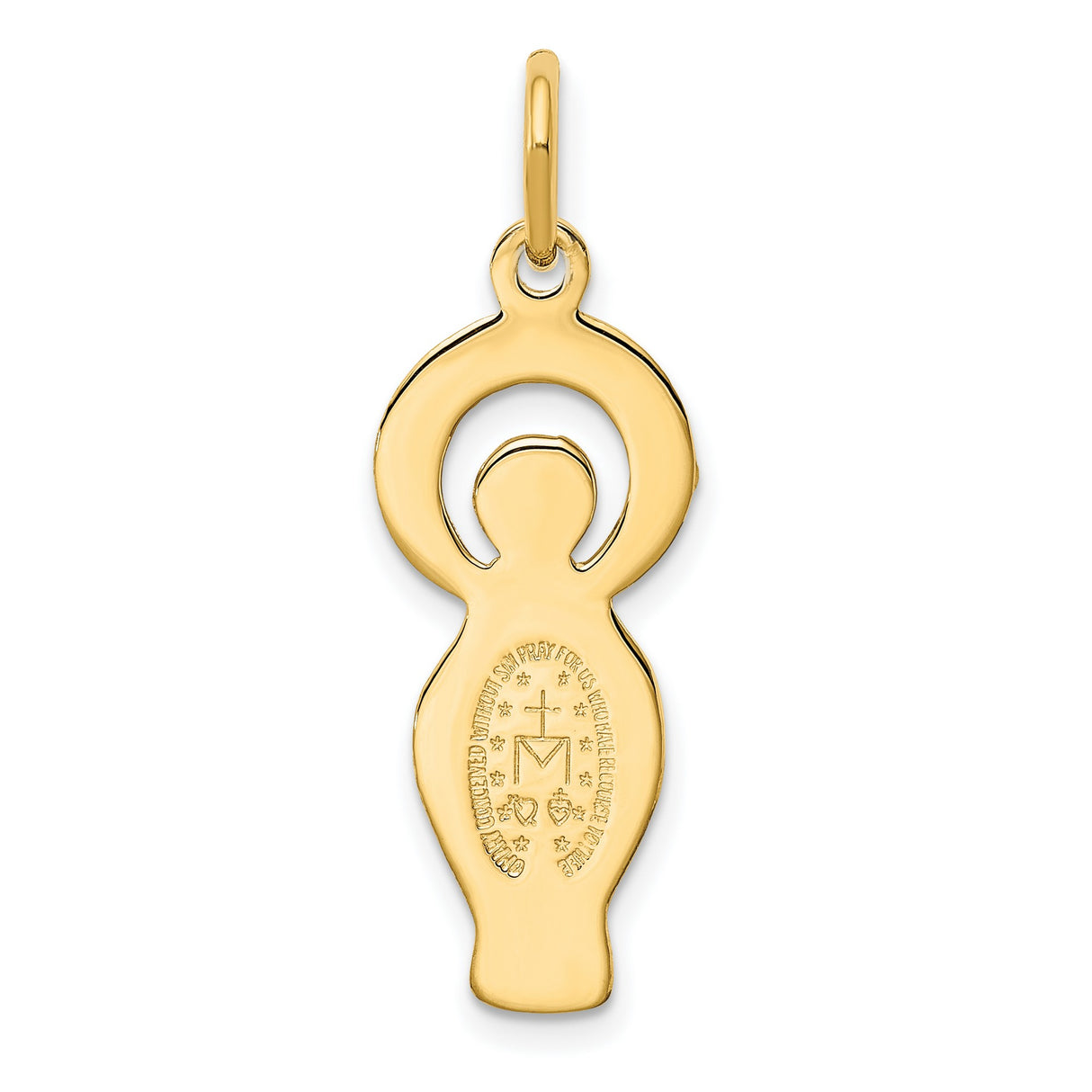 CZ Miraculous Medal Charm Pendant in Real 925 Sterling Silver