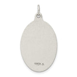 Saint Joseph Pray For Us Words Oval Charm Pendant in Real 925 Sterling Silver
