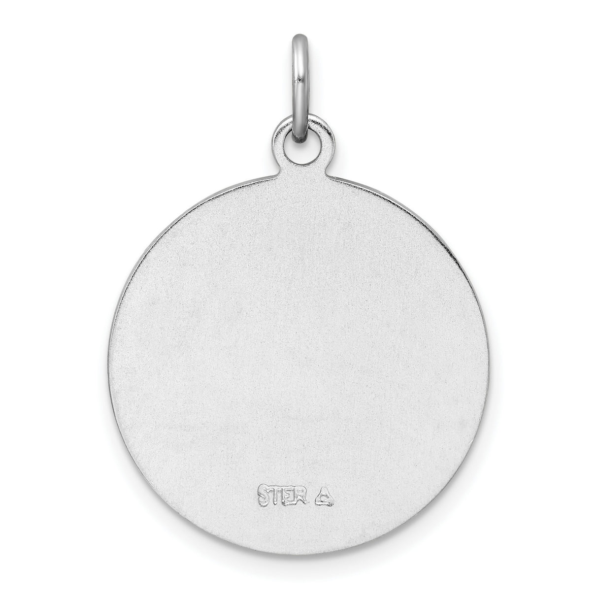 Pray For Us Saint Anthony Words Round Charm Pendant in Real 925 Sterling Silver
