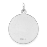 Pray For Us Saint Anthony Words Round Charm Pendant in Real 925 Sterling Silver