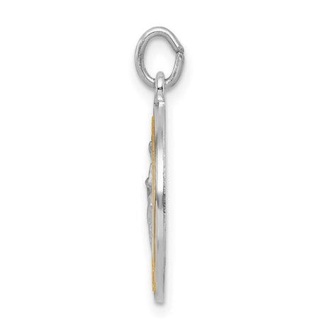 Sterling Silver Saint Michael Pendant with Gold Plated Finish, Archangel Medal with Prayer