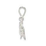 Sterling Silver Dolphin Pendant, Sleek Ocean-Themed Design, Nautical Jewelry for Women or Unisex Wear