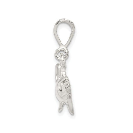 Sterling Silver Dolphin Pendant, Sleek Ocean-Themed Design, Nautical Jewelry for Women or Unisex Wear