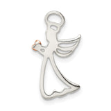 Sterling Silver Heart Pendant with Love You More Engraving, Rose Gold Accent, Romantic Jewelry