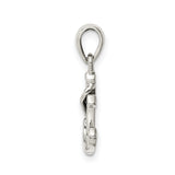 Sterling Silver Anchor Cross Pendant with Rope Design, Religious Nautical Christian Symbol