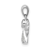 CZ Satin Angel Charm Pendant in Real 925 Sterling Silver