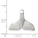 Whale Tail with Hidden Bail Charm Pendant in Real 925 Sterling Silver