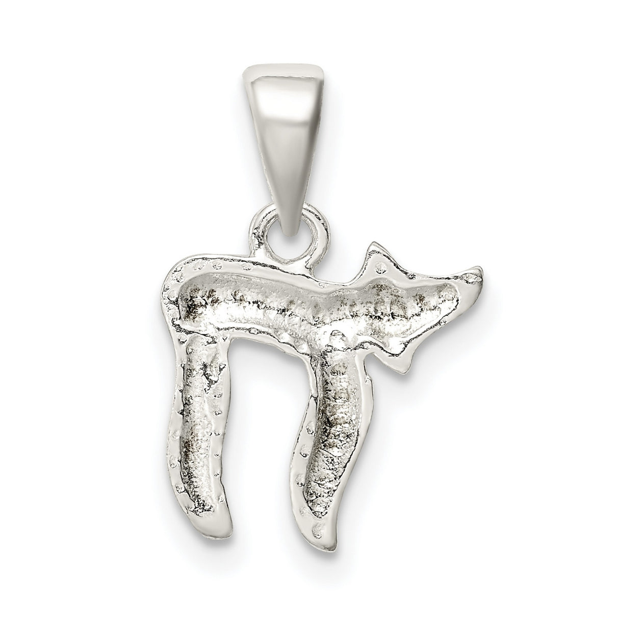 Long Life Chai Symbol Charm Pendant in Real 925 Sterling Silver