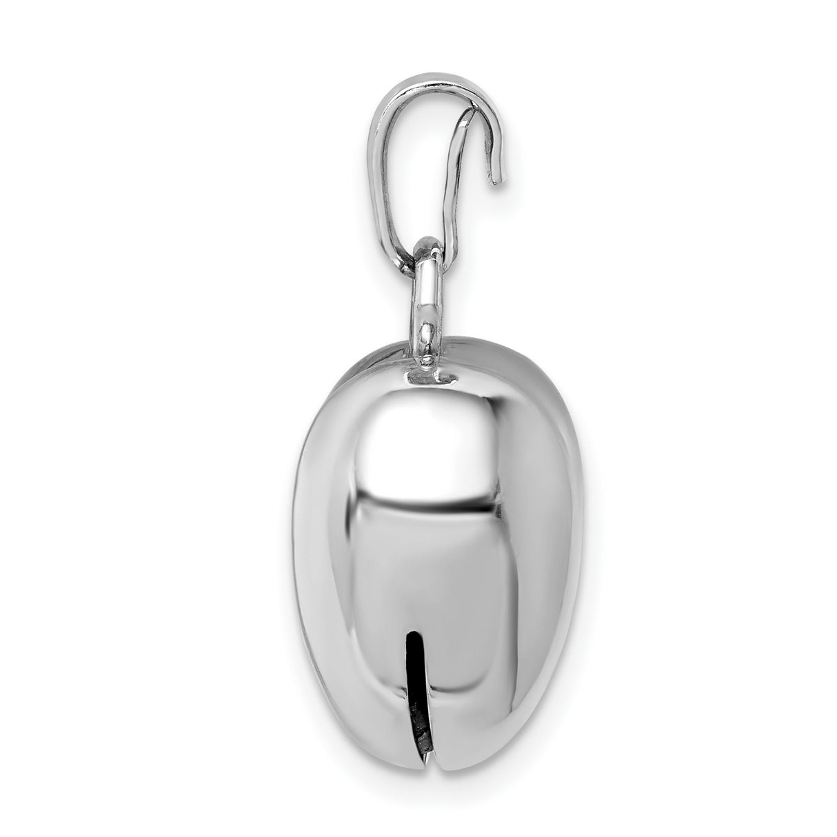 Sterling Silver Heart Pendant, Polished Puffed Charm with Smooth Finish for Women