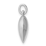 Sterling Silver Heart Pendant Charm with Brushed Finish, Reversible Minimalist Design for Women