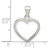 Enamel LOVE YOU MOM Heart Charm Pendant in Real 925 Sterling Silver