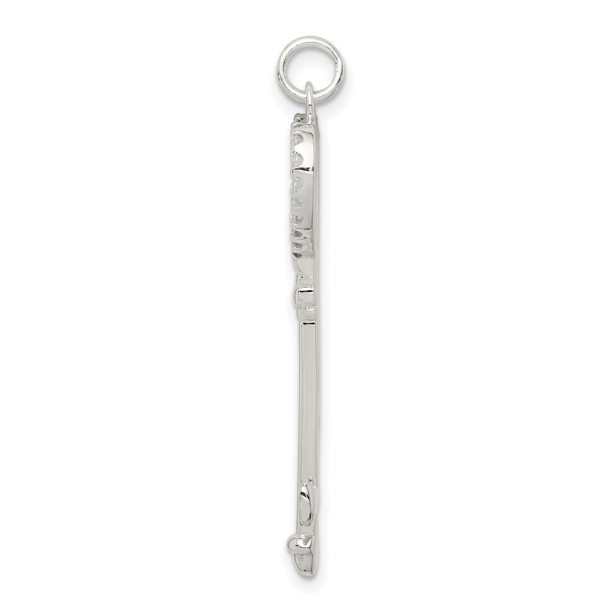 Sterling Silver Heart Key Pendant with Cubic Zirconia, Romantic Jewelry for Women