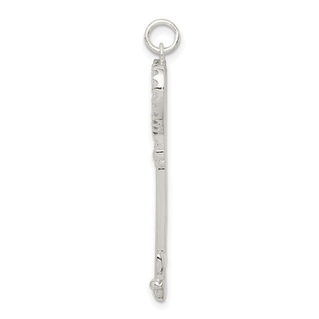 Sterling Silver Heart Key Pendant with Cubic Zirconia, Romantic Jewelry for Women