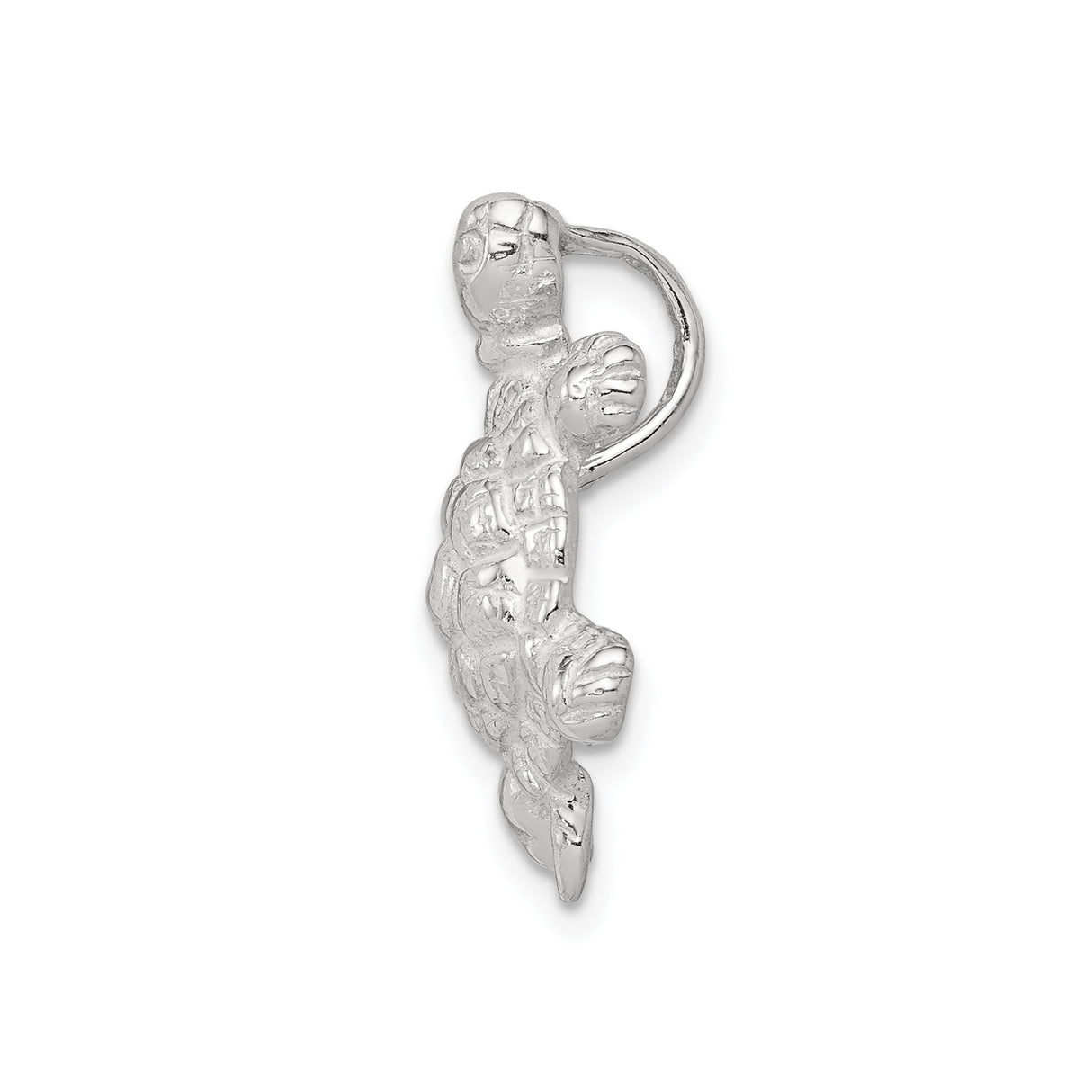 Sterling Silver Sea Turtle Pendant, Ocean-Inspired Marine Life Charm for Women or Unisex Wear