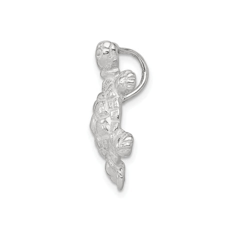 Sterling Silver Sea Turtle Pendant, Ocean-Inspired Marine Life Charm for Women or Unisex Wear