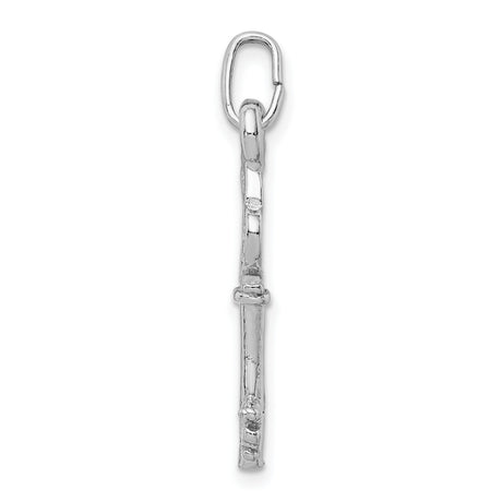 Sterling Silver Skeleton Key Pendant Charm, Ornate Vintage Style Jewelry for Women