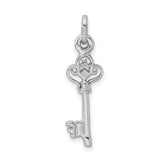 Sterling Silver Skeleton Key Pendant Charm, Ornate Vintage Style Jewelry for Women