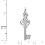 Sterling Silver Skeleton Key Pendant Charm, Ornate Vintage Style Jewelry for Women