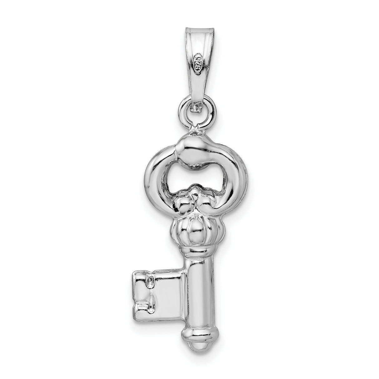 Sterling Silver Key Pendant, Vintage Inspired Skeleton Key Design, Symbolic Jewelry for Women