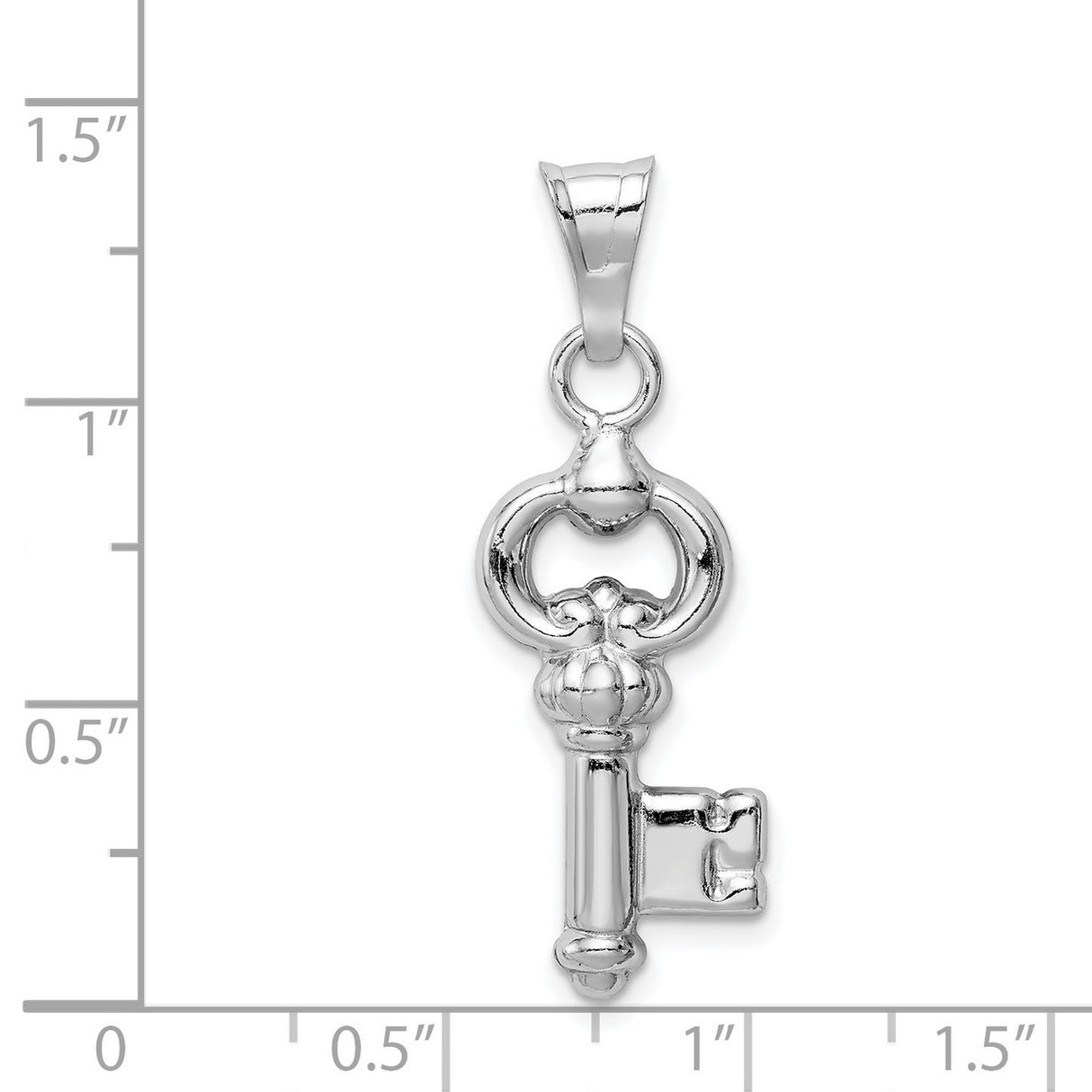 Sterling Silver Key Pendant, Vintage Inspired Skeleton Key Design, Symbolic Jewelry for Women