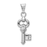 Sterling Silver Key Pendant, Vintage Inspired Skeleton Key Design, Symbolic Jewelry for Women