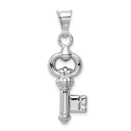 Sterling Silver Key Pendant, Vintage Inspired Skeleton Key Design, Symbolic Jewelry for Women