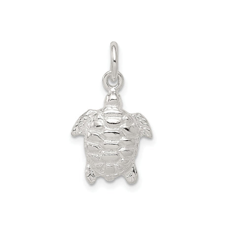 Sterling Silver Turtle Pendant with Detailed Sea Turtle Design, Ocean Jewelry for Women or Unisex