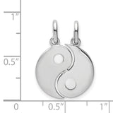 Sterling Silver Yin Yang Pendant Set, Interlocking Dual Charm Taoist Design for Couples or Friends