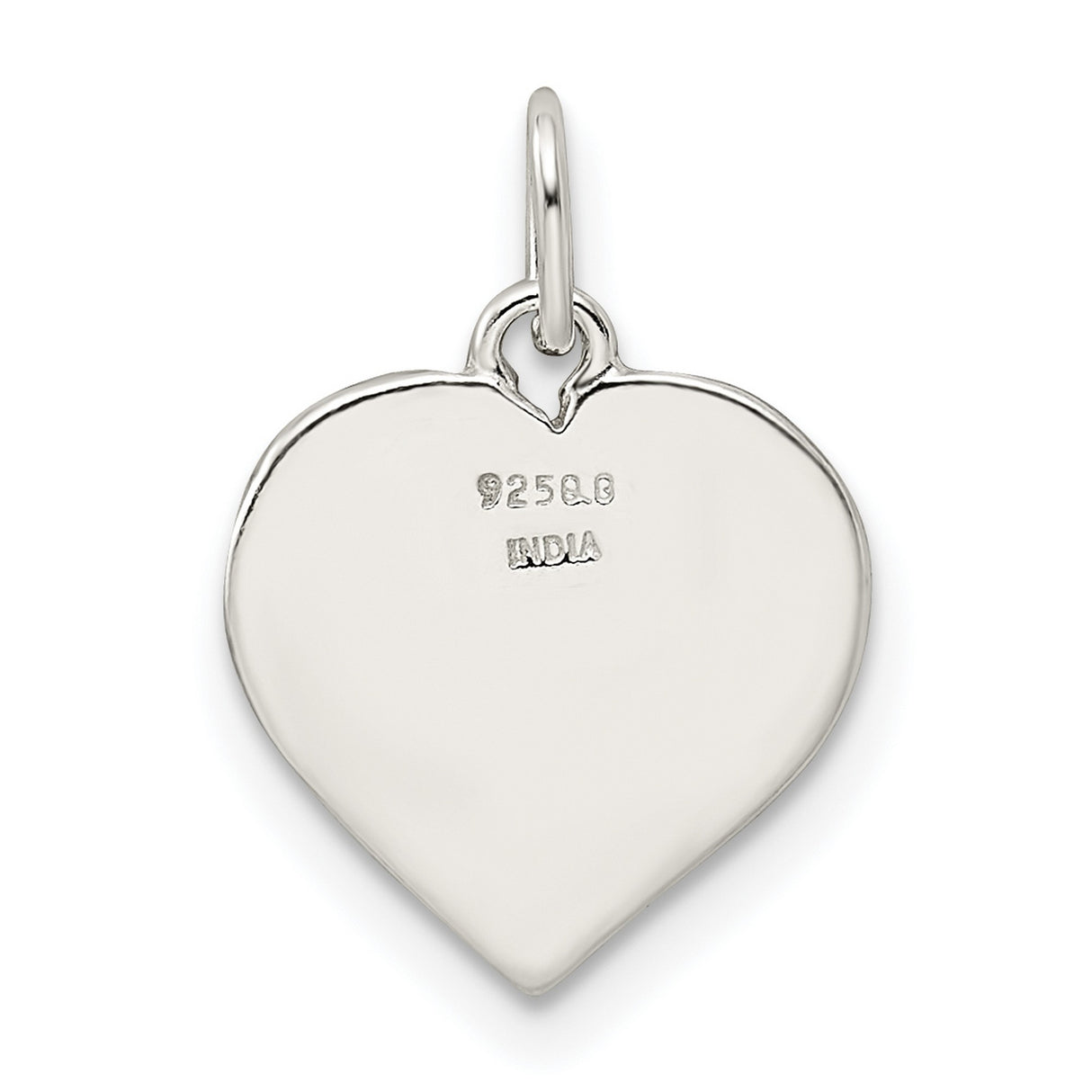 Enamel MY FAMILY Heart Charm Pendant in Real 925 Sterling Silver