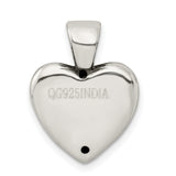 Sterling Silver Heart Pendant with Baby Footprint, Memorial Jewelry for Women