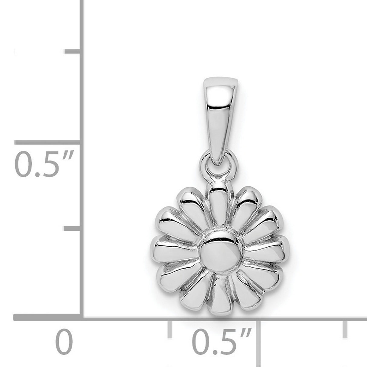 Sterling Silver Daisy Flower Pendant with Three-Dimensional Floral Design for Women