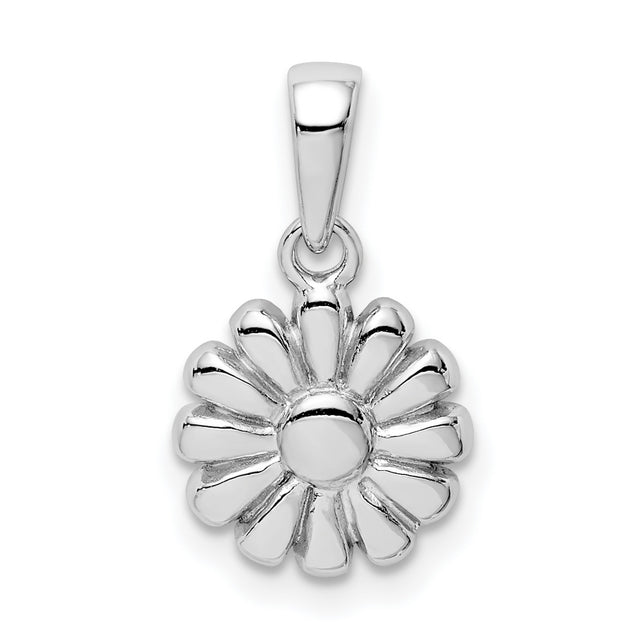Sterling Silver Daisy Flower Pendant with Three-Dimensional Floral Design for Women